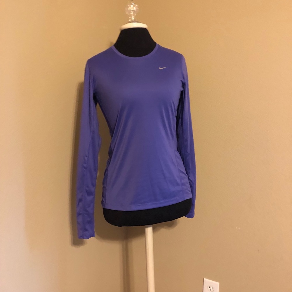 NIKE Purple Long Sleeve Dri Fit Running Top